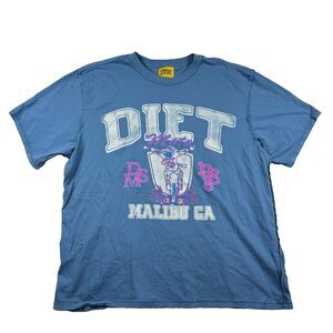 Diet Starts Monday Moto Malibu T-Shirt Men's L Blue Distressed Inverse Seam Rare